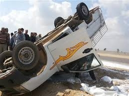 إصابة 6 أشخاص فى انقلاب سيارة بكفر الشيخ